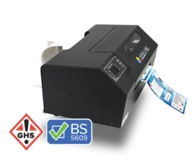 De L502 met GHS- en BS5609-gecertificeerde etiketten